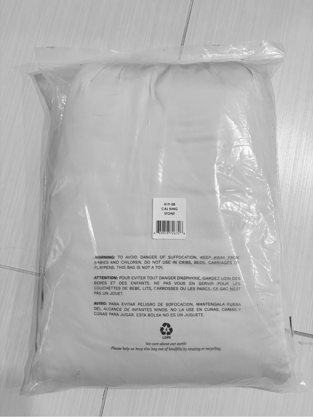 NWT Luxome California King Luxury Sheet Set 100% Viscose Bamboo, 400 TC- Stone - Picture 2 of 5